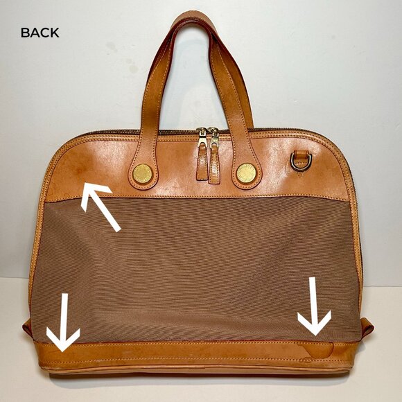 Vintage Dooney & Bourke Cabriolet Canvas & Leather Zip Satchel Carryall Handbag - Picture 13 of 13